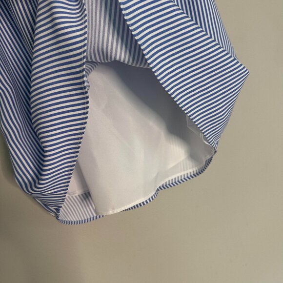 J. Crew Striped Racerback Scalloped Cami Top Nautical Preppy - 8 - Picture 5 of 6